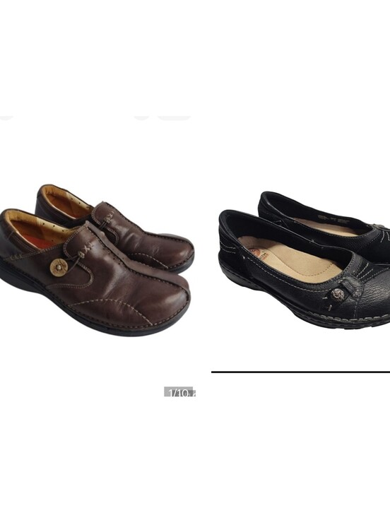 Clarks Shoes - Clarks Unstructured Loafers Shoes Womens Brown Leather Casual Slip-On Sz 7.5M